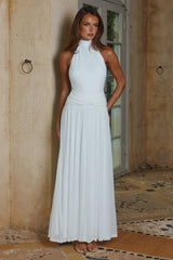 VANESSA HIGH NECK MAXI DRESS WHITE