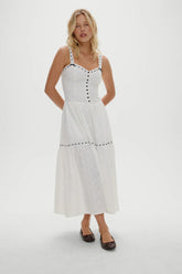 x BELLA HADID Bishop Eyelet Maxi Dress Salt Air Eyelet