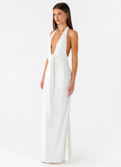 Cheyenne Halter Neck Maxi Dress Ivory