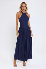 Temptation Muse Halter Maxi Dress Navy