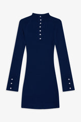 Isla Long Sleeve Mini Dress Midnight Blue