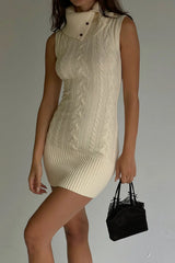 Storm Cable Cloud Knit Mini Dress French Vanilla