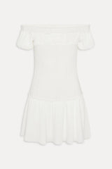 Aura Off The Shoulder Mini Dress Coconut Cream