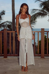 TALLULA MAXI DRESS WHITE POLKA