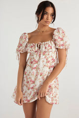 rose print mini dress sale