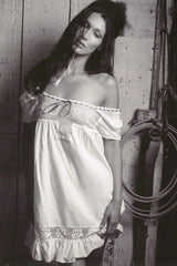 x BELLA HADID Western Poplin Mini Dress White