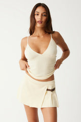 Carver Cloud Knit Pleated Skort French Vanilla