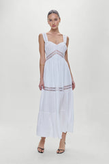 Eden Ruffle Maxi Dress White