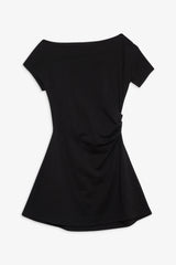 Roslyn Off Shoulder Mini Dress Black