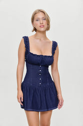 Christa Denim Mini Dress Blue Denim