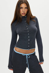 Leo Knit Button Up Cardigan Stone