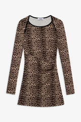 Chelsea Long Sleeve Mini Dress Cheetah