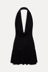 Bowery Cowl Neck Mini Dress Black