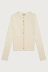 Lenon Cloud Knit Button Up Cardigan Porcelain