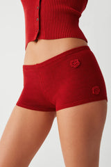 Providence Cloud Knit Mini Short Red Velvet