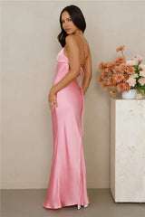 The Samara Satin Maxi Dress Candy