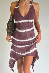 Claudia Halter Tie Dye Dress Taro Tie Dye