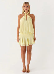 Beginning Mini Dress Butter Yellow