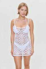 Sunshine Crochet Mini Dress White