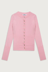 Lenon Cloud Knit Button Up Cardigan Valentine Pink