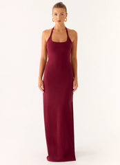 Kill This Love Ribbed Maxi Dress Dark Cherry
