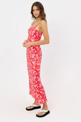 Isabel Satin Floral Dress Coconut Girl