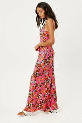 Isabel Satin Floral Dress Tropics