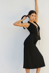 Tatiana Lace Up Tank Eclipse