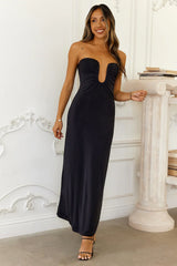 Temperature Rising Strapless Maxi Dress Black