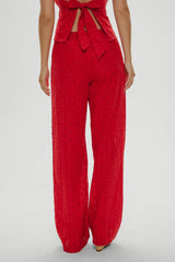 Princess Eyelet Pants Red Rose