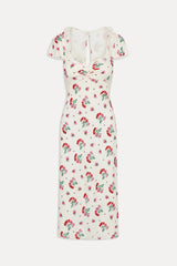 Delicate Lace Midi Dress Cherry Flower