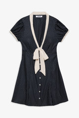 Manhattan Button Up Mini Dress Polka