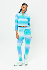 Bowie Cropped Knit Sweater Blue Horizon