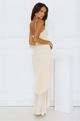 Shimmer In The Dark Mesh Maxi Dress Yellow