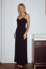 SOL RUCHED MAXI DRESS BLACK