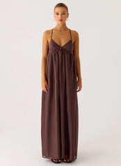 Losario Maxi Dress Cool Chocolate