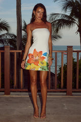 PRIMROSE MINI DRESS WHITE FLOWER