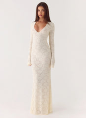 Astoria Long Sleeve Maxi Dress Ivory