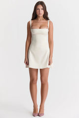 vintage cream mini dress