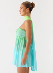 Calantha Scarf Mini Dress Sea Ombre