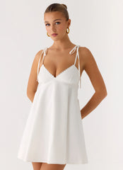 Take Me High Mini Dress White
