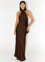 Keena Scarf Maxi Dress Chocolate