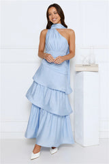 Cara One Shoulder Maxi Dress Blue