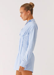 Clancy Mini Shirt Dress Blue