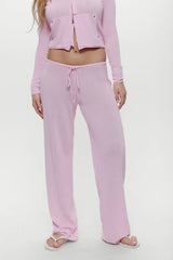 Ela Low Rise Knit Pants Pink Cloud