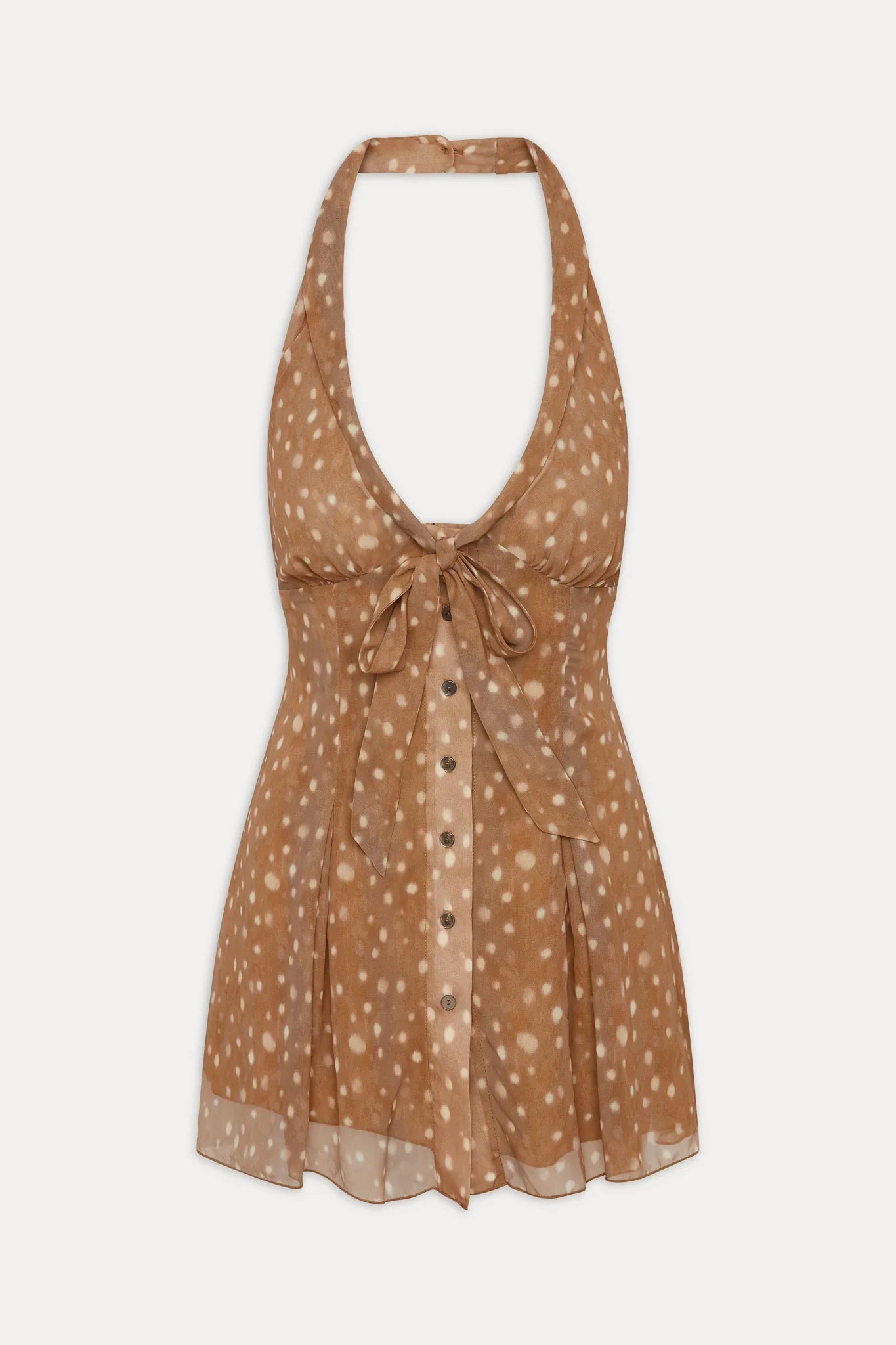 Bloom Button Up Mini Dress Fawn