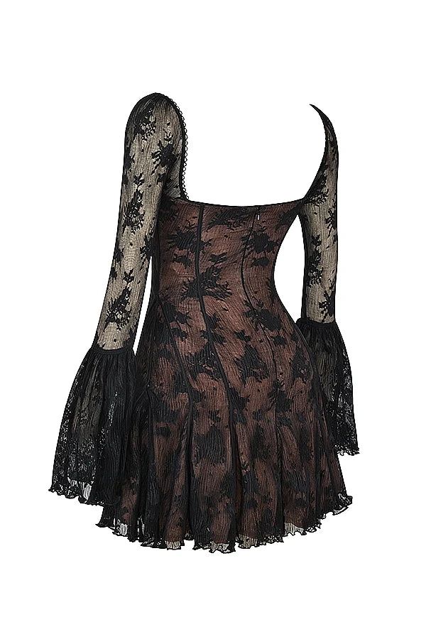 black lace corset dress