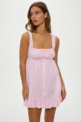 Marilyn Babydoll Dress Pink Stripe