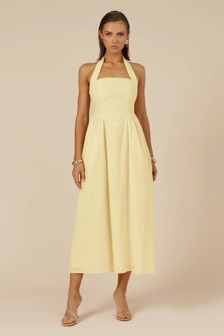 LOCKLEA MIDI DRESS LEMON