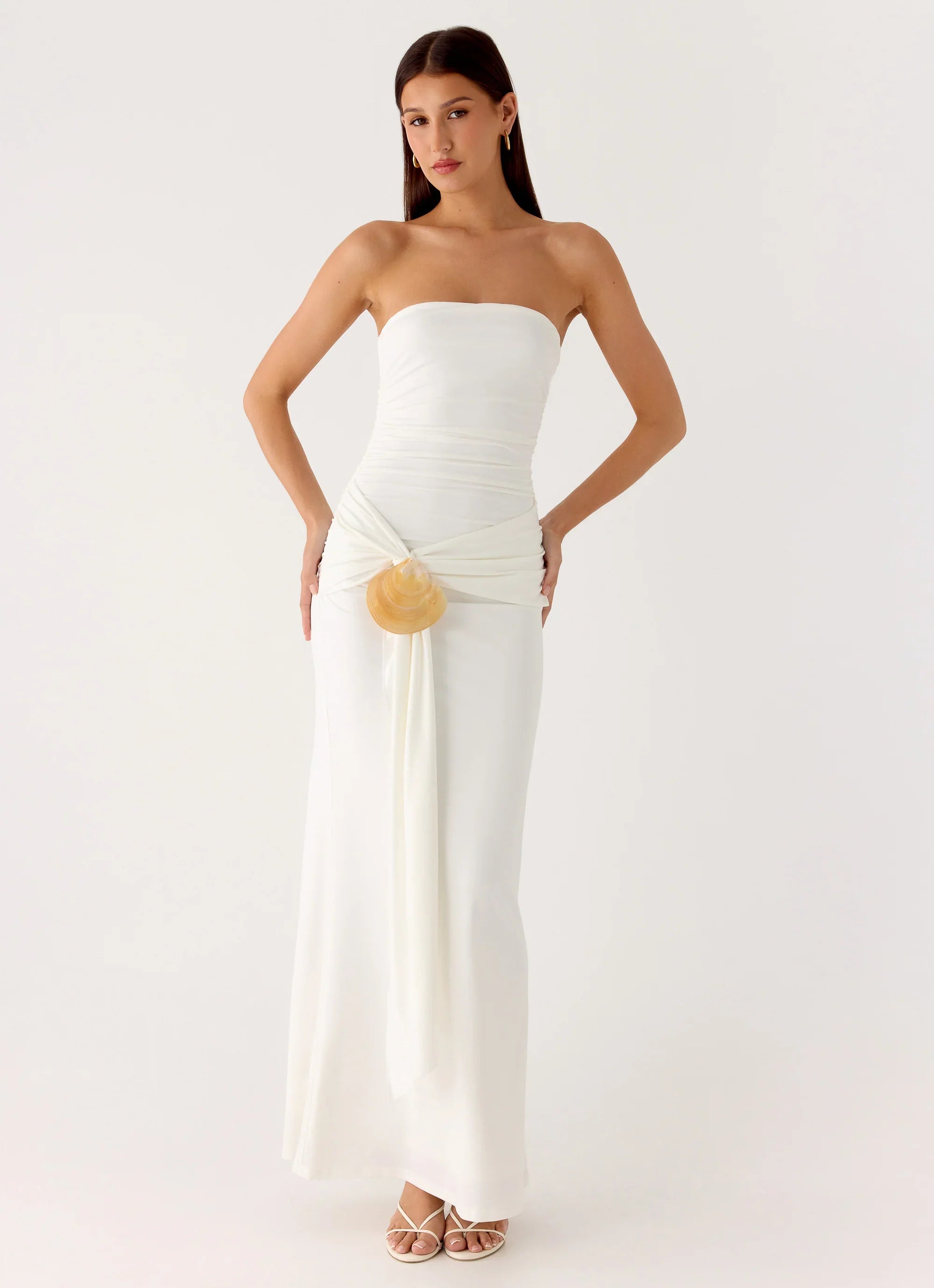 Party After Party Shell Maxi Dress White